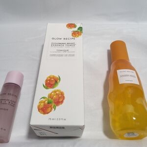 Glow Recipe Set Cloudberry Bright Essence Toner 75 ml, Watermelon Glow 25 ml New